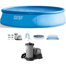 Intex 18â x 48â Above Ground Swimming Pool and 2500 GPH Cartridge Pump 132.2 Blue